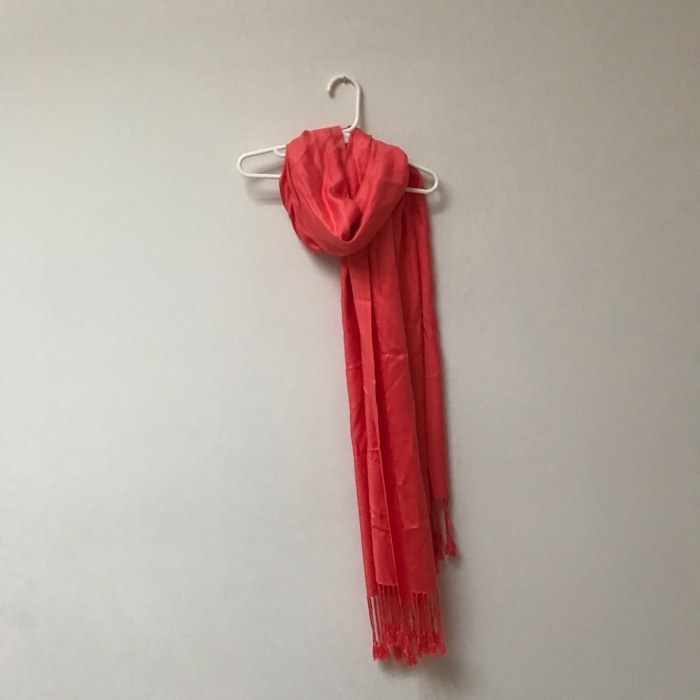 NWOT Sunshine Day Coral Silky Scarf